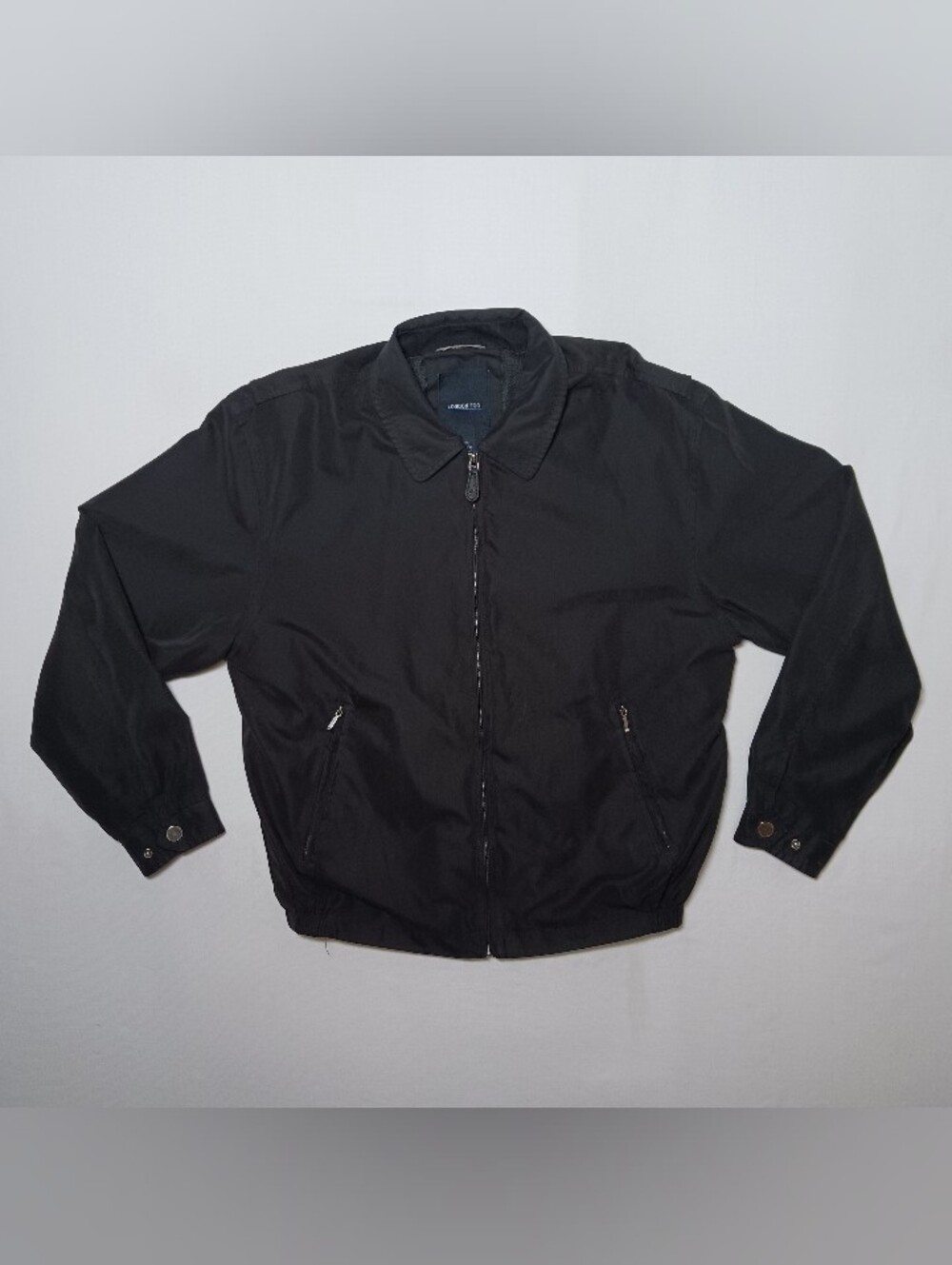 London Fog Mens Harrington Jacket Medium Black Full Zip